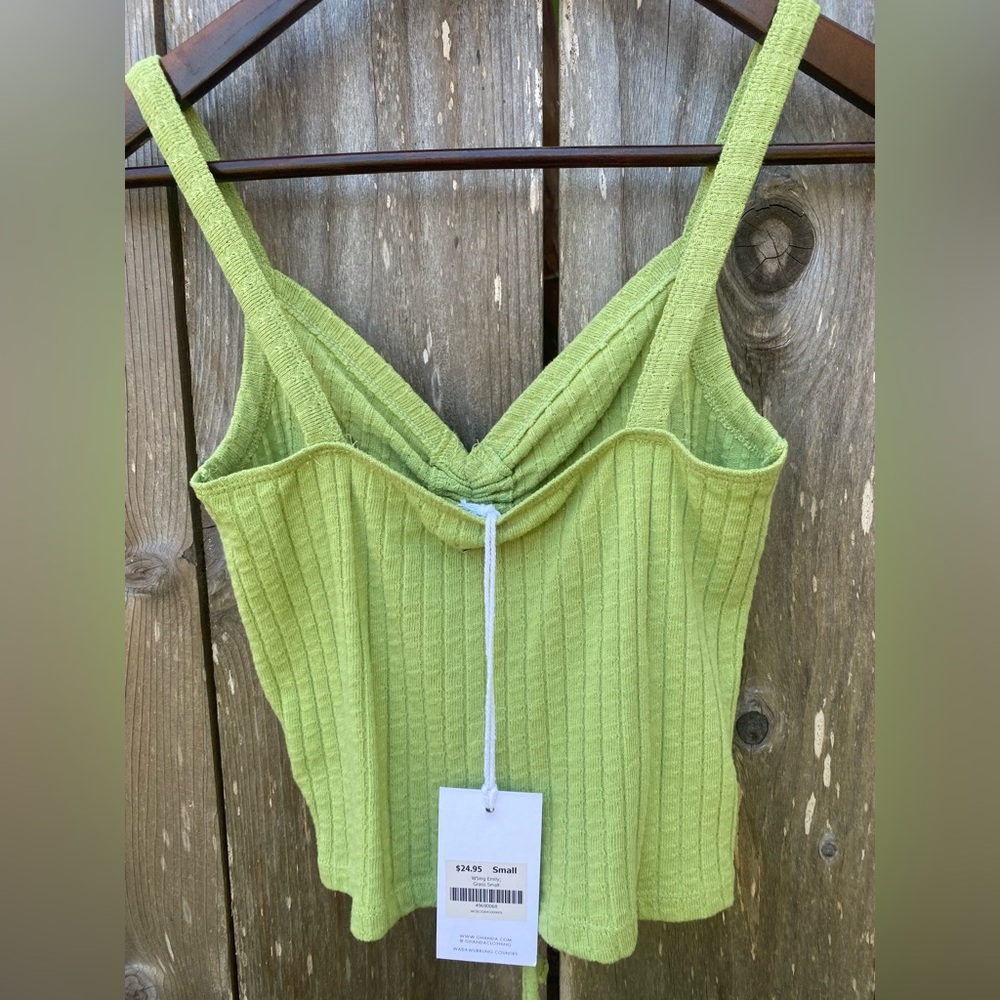 Ghanda Green Ribbed Ruched Camisole - Picture 4 of 6